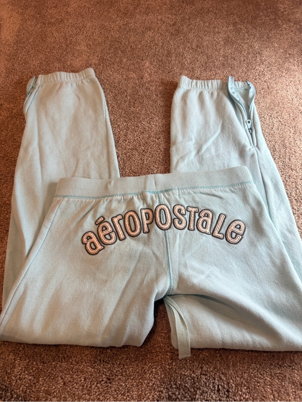 Aeropostale XXS Light Blue Logo Jogger Pants